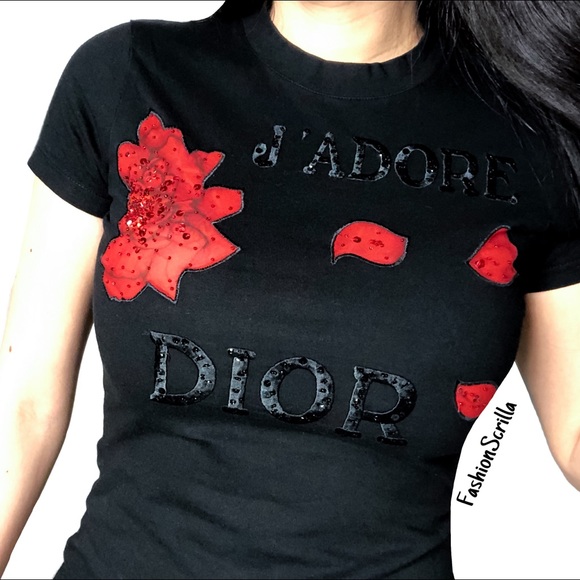 Vintage Christian Dior Black and Red J’adore Dior Shirt - Picture 14 of 14